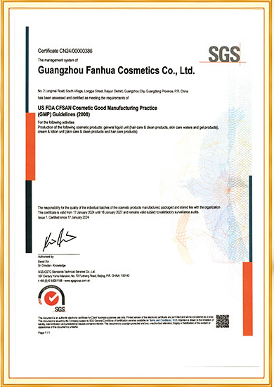 Authoritative certification from SGS in the United States
